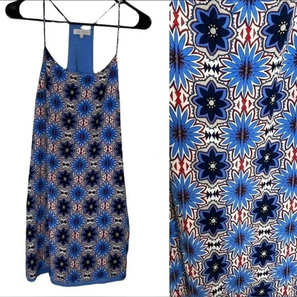 1. State Dresses & Skirts - 1. State XS Racerback blue and Red Floral Dress Mini Summer Sun